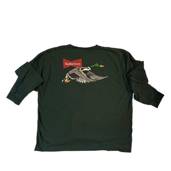 Budweiser x RSVLTS Long Sleeve Shirt 3XL – Duck Hunting Graphic Tee Green - Picture 5 of 7